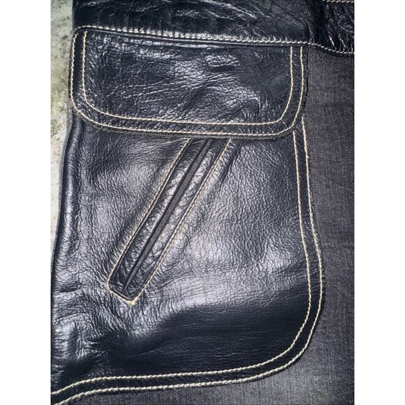 Vintage Bebe Micromini Skirt Women 30 Black Leather Pocket Short Y2K ( J4) - Picture 2 of 4